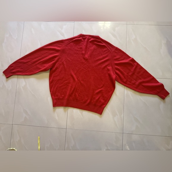 Vintage Byford V Neck Sweater Men XL Red Pullover Casual Jumper Travel Real Wool - Picture 4 of 16